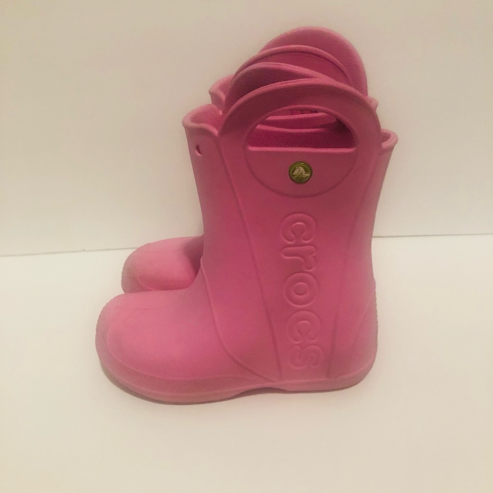 Crocs boots pink girls size junior 2 - Picture 3 of 6